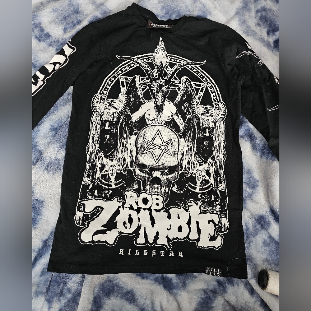 EUC Killstar X Rob Zombie Baphomet Long Sleeve Tee Size Small
